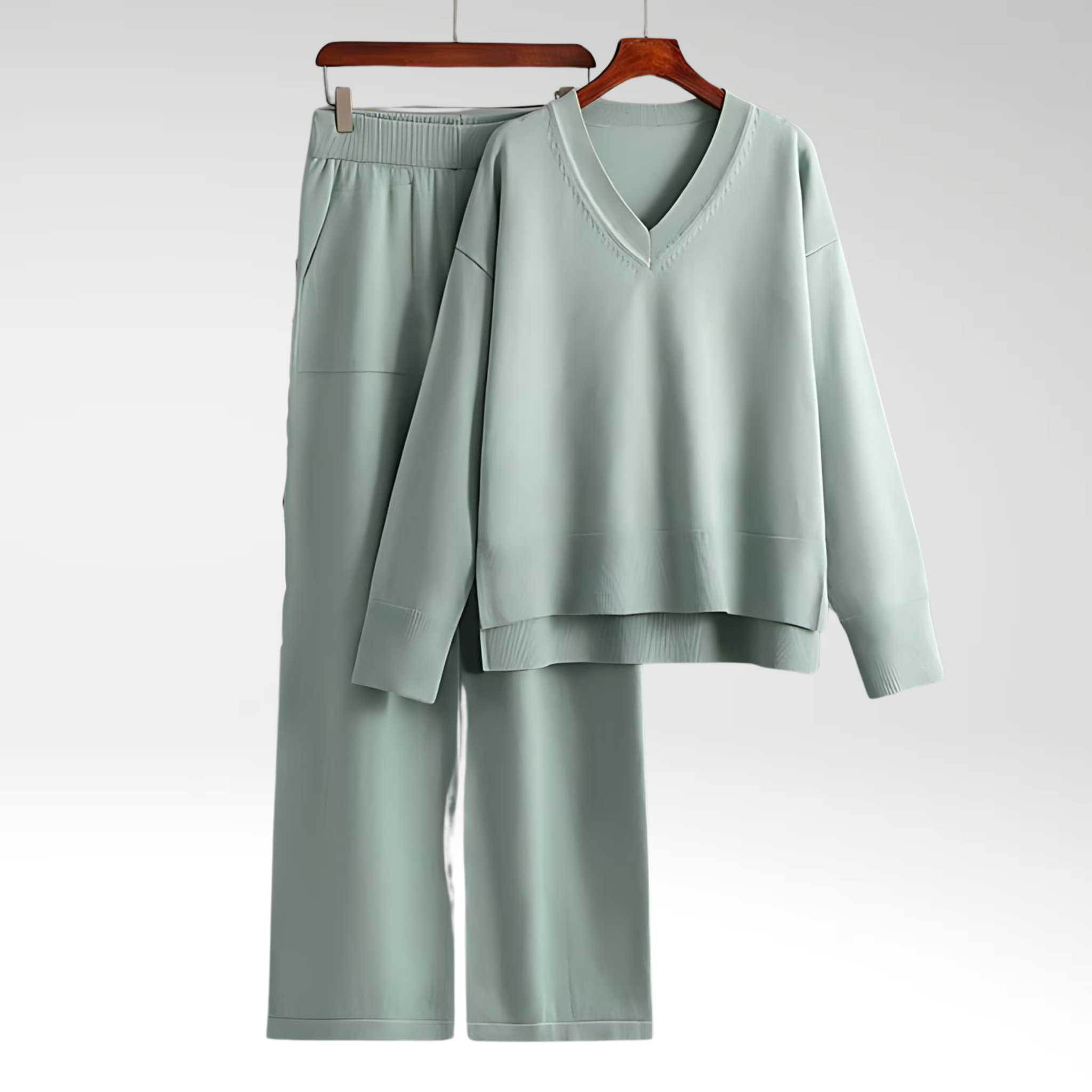 Mode Clément™ | Luxe V-Neck Two Piece Set