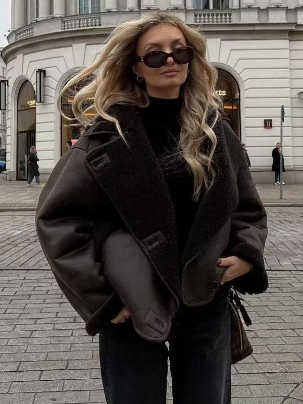 Mode Clément™ | Nola Veste en cuir marron