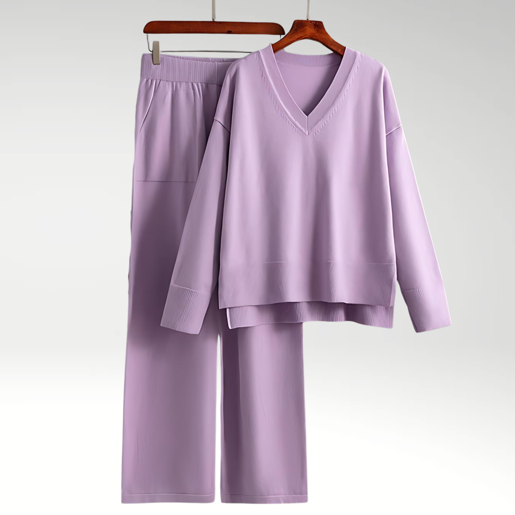 Mode Clément™ | Luxe V-Neck Two Piece Set