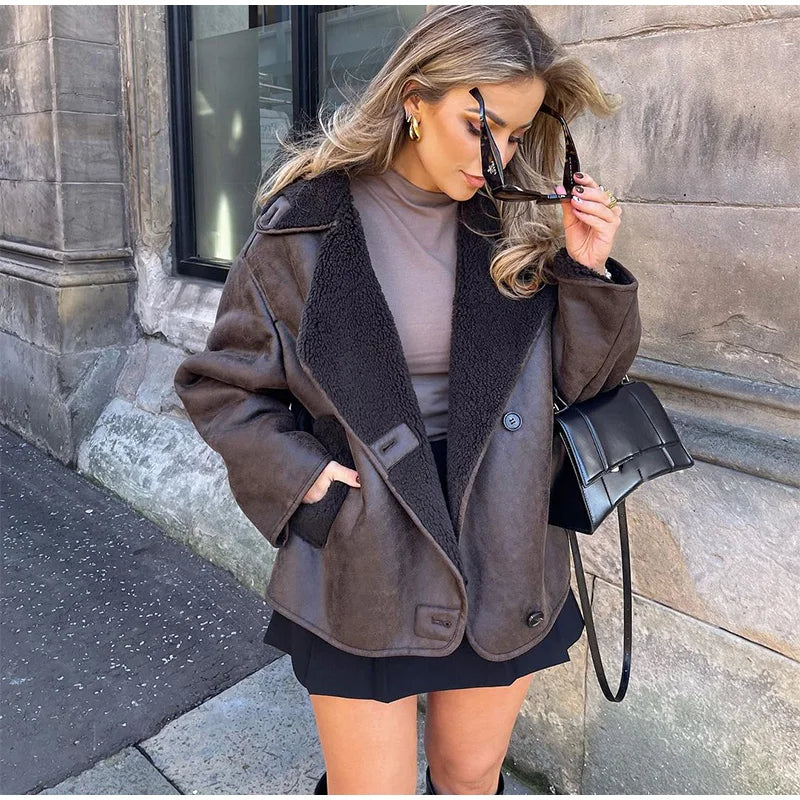 Mode Clément™ | Nola Veste en cuir marron