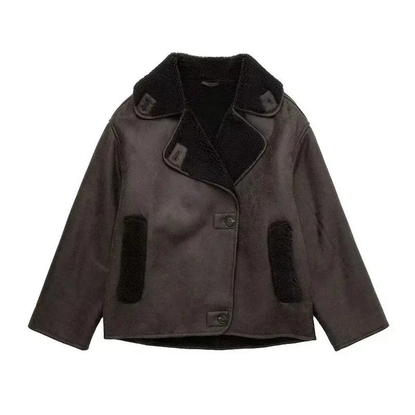 Mode Clément™ | Nola Veste en cuir marron