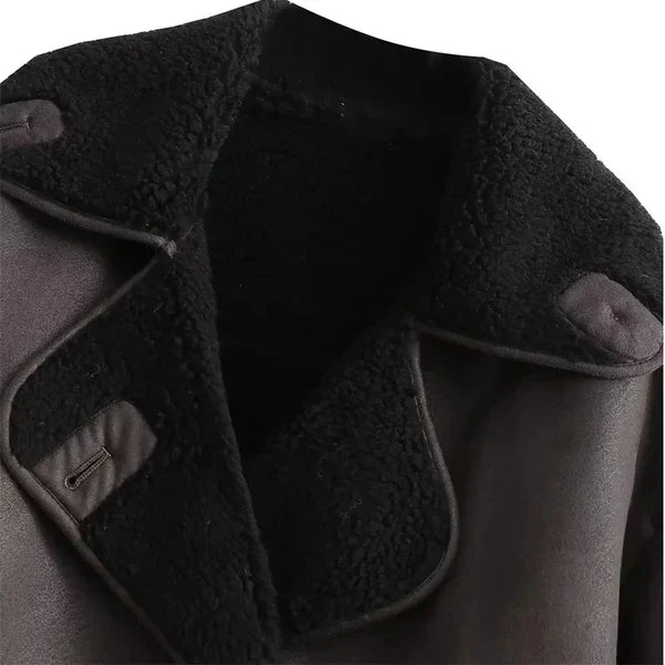 Mode Clément™ | Nola Veste en cuir marron